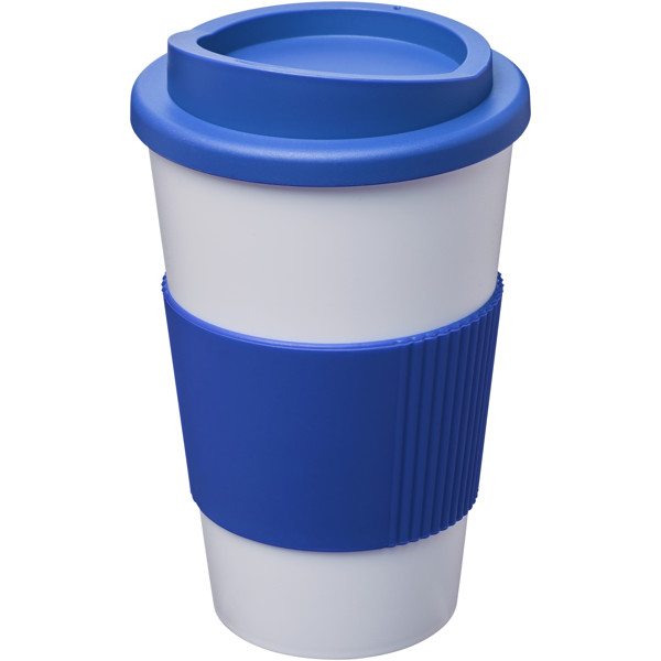 Americano® 350 ml insulated tumbler with grip - Mid Blue / White