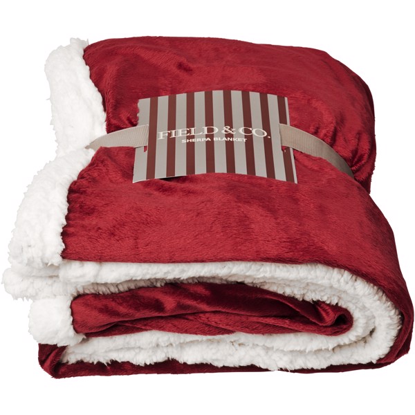 Pléd Lauren z materiálu sherpa fleece - Burgundská červená