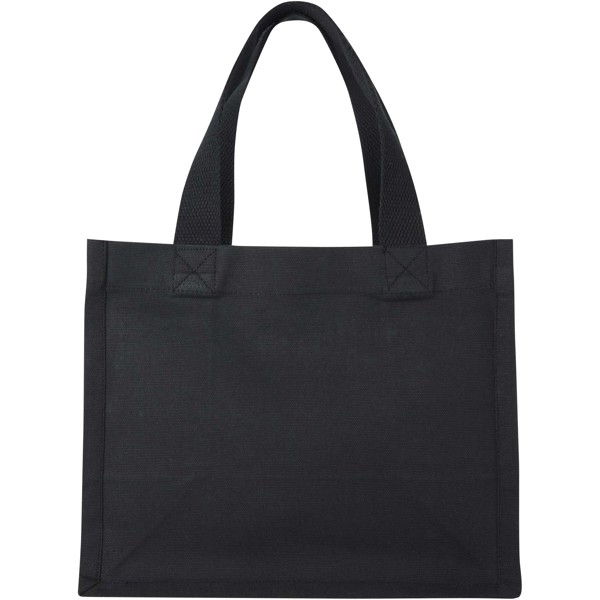 Odessa 220 g/m² GRS recycled cotton mini gusset tote bag 9L - Black