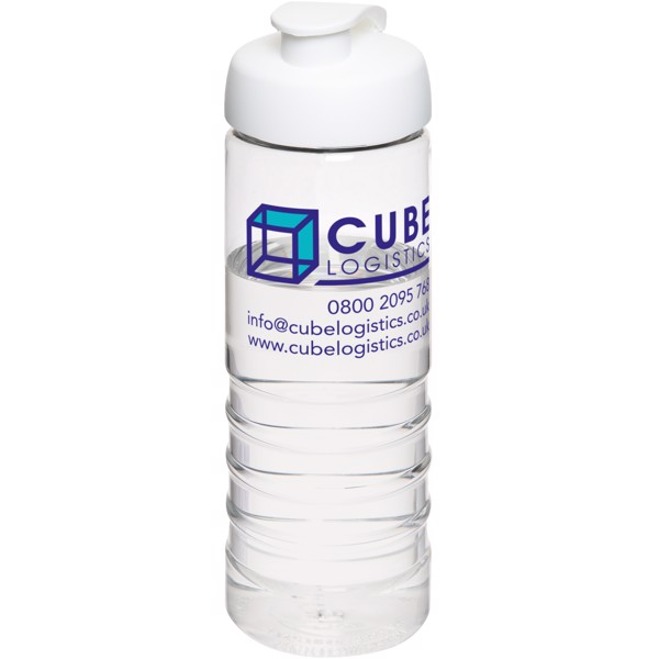 H2O Active® Treble 750 ml flip lid sport bottle - Transparent / White