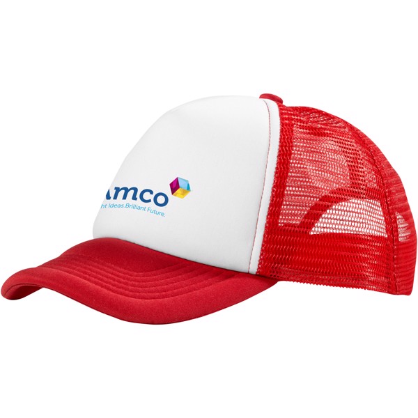Kšiltovka Trucker s 5 panely - Červená s efektem námrazy / Bílá