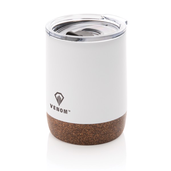 Cork small vacuum coffee mug - White