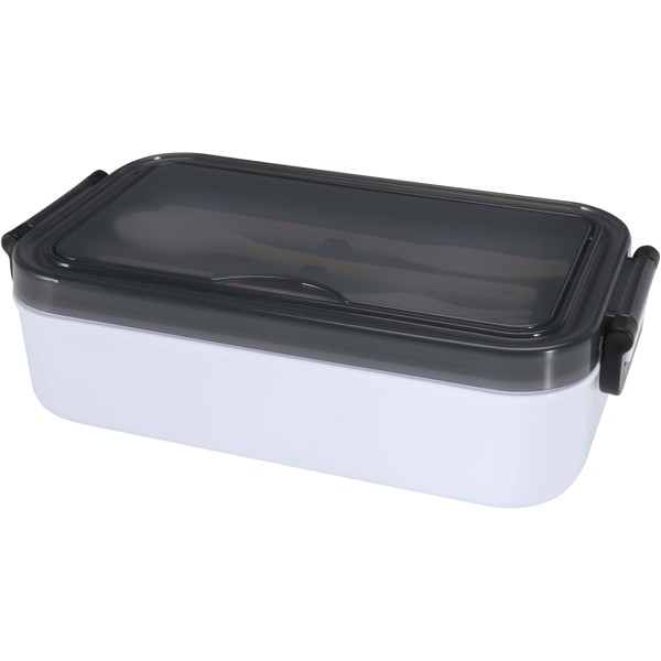 Snappy 1000 ml lunch box and cutlery set - White