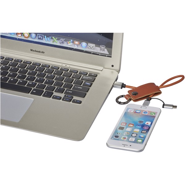 Posh 3-in-1 charging cable - Brown