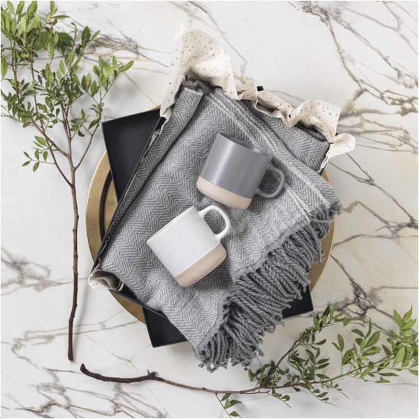 Haven herringbone throw blanket - Grey