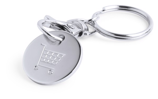 Keyring Coin Euromarket - White