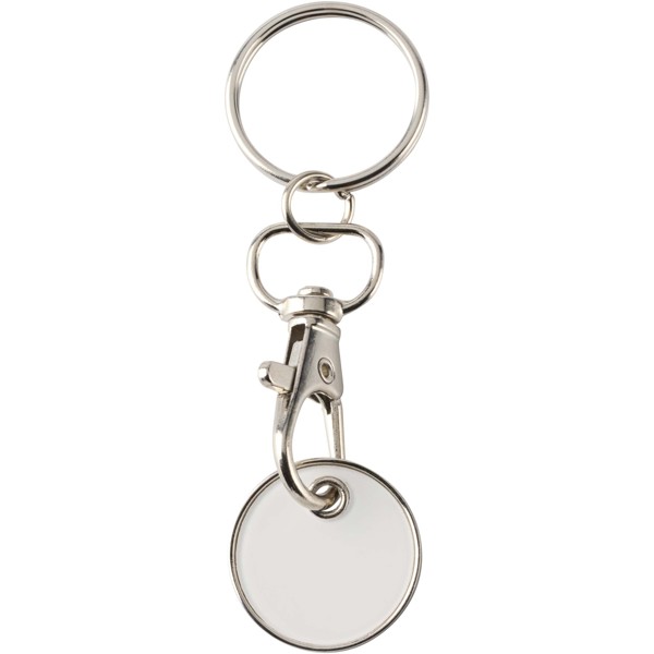 Rory keyring with trolley coin - White