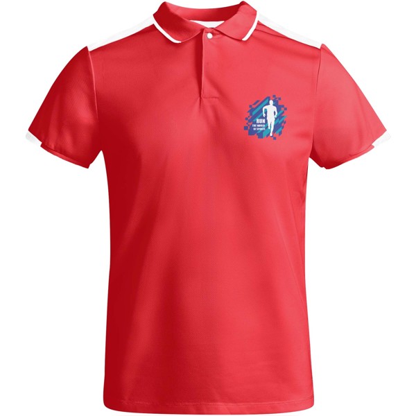 Tamil short sleeve men's sports polo - Red / White / roly-S