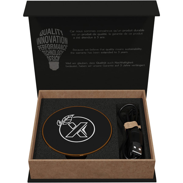 SCX.design W13 10W wooden wireless charging station - Brown