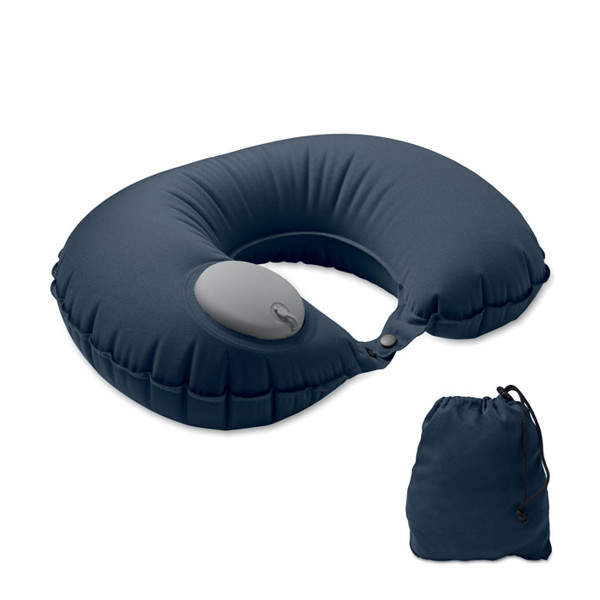 Fast inflatable travel pillow Heddow - Blue