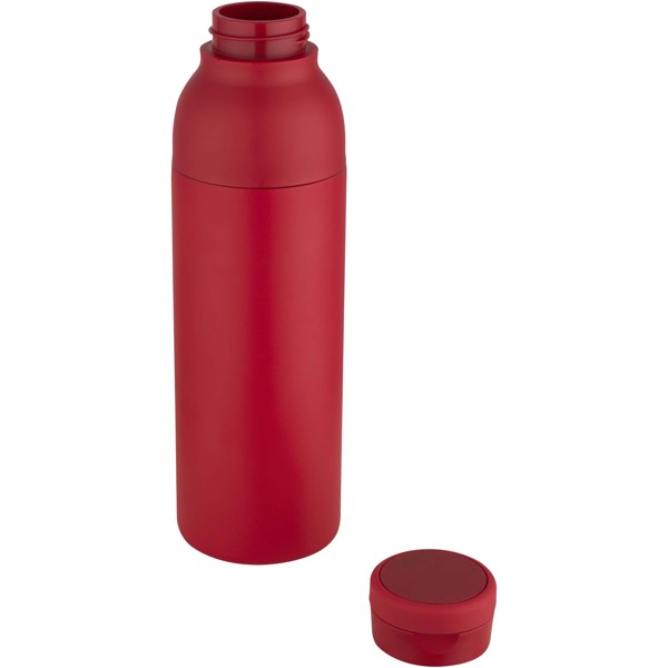 Illuminate 650 ml RCS recycled stainlesss steel double wall insulated water bottle - Red