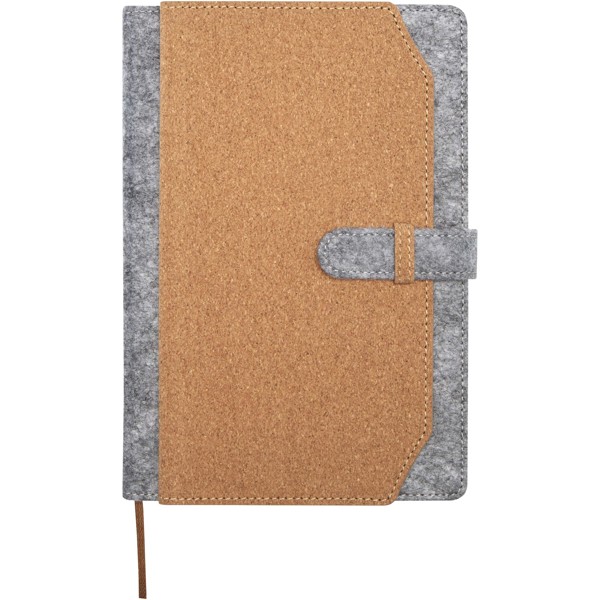 Viviana A5 recycled felt and cork notebook