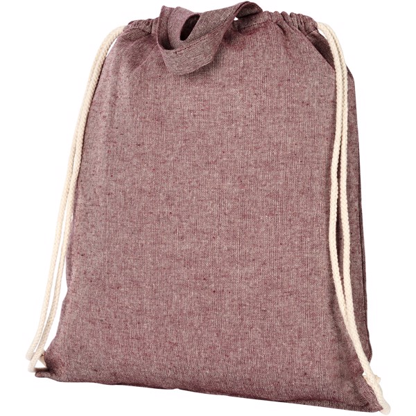 Mochila de cuerdas con asas de algodón reciclado de 150 g/m "Pheebs" - Granate mezcla
