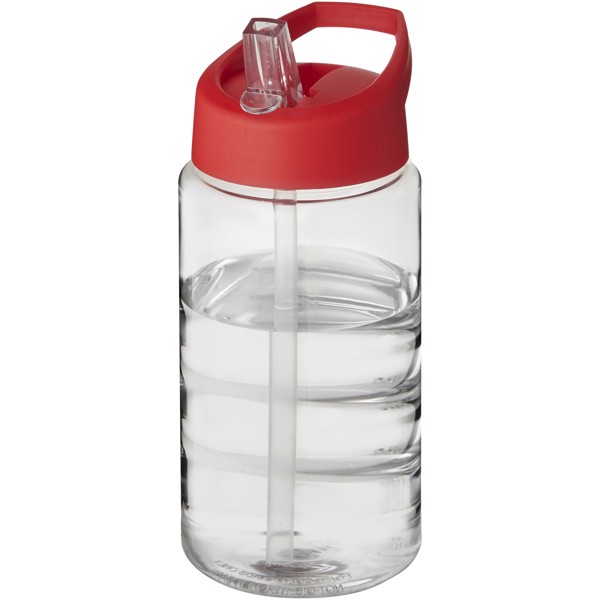 Sportovní láhev s víčkem s hubičkou H2O Bop 500 ml - Průhledná / Červená s efektem námrazy