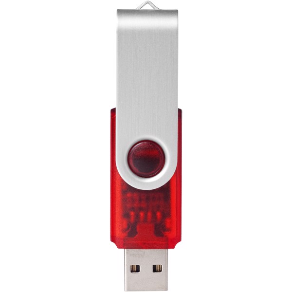 USB disk Rotate-translucent, 2 GB - Červená s efektem námrazy