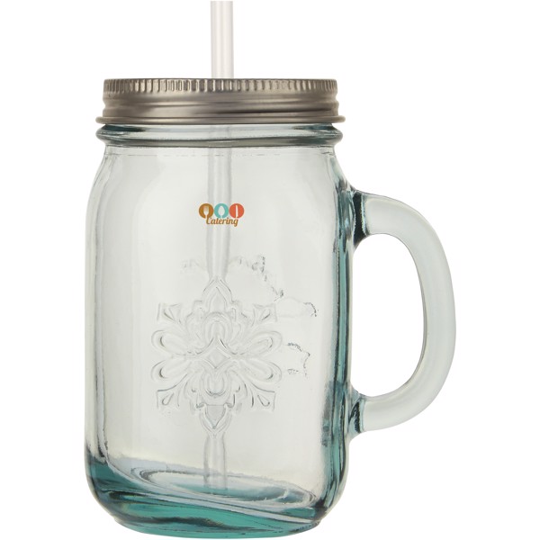Juggo recycled glass mug with straw