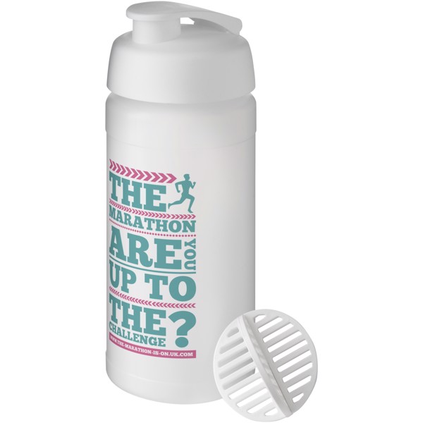 Baseline Plus 500 ml shaker bottle - White / Frosted clear