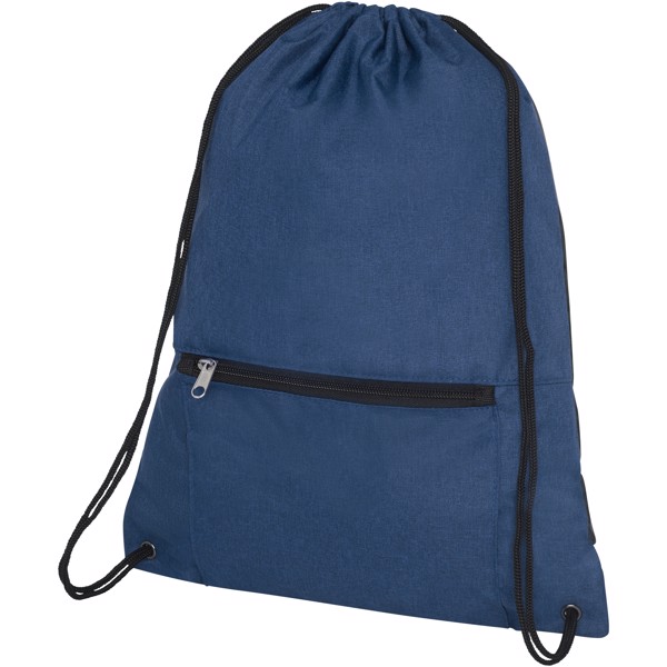 Hoss foldable drawstring backpack - Heather navy
