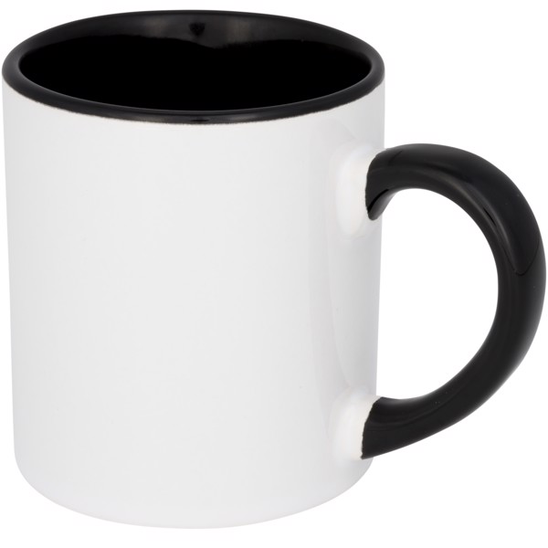 Mini taza para sublimación con asas e interior de color "Pixi" - Negro intenso