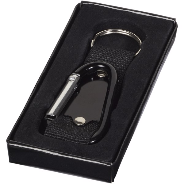 Přívěsek na klíče Strap s karabinkou - Černá