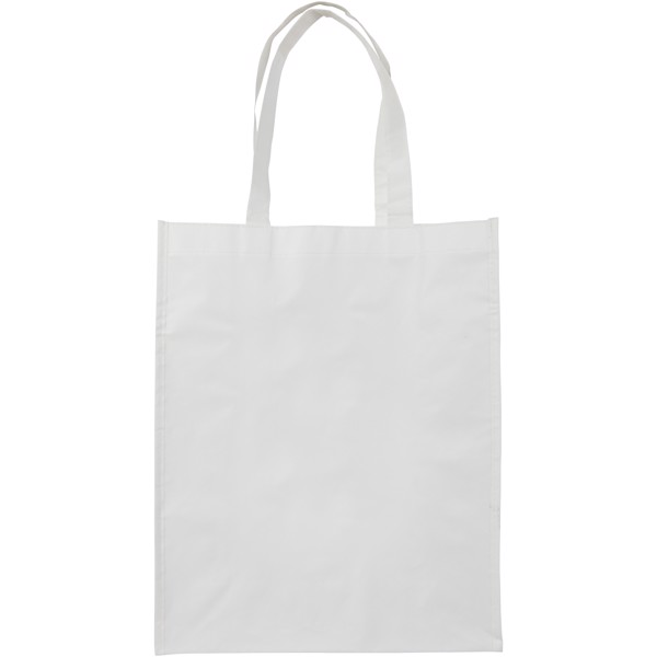 Conessa laminated shopping tote bag - White