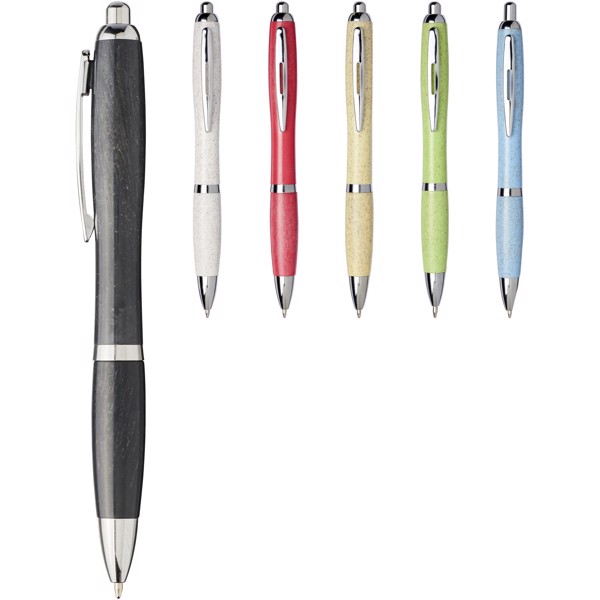 Nash wheat straw chrome tip ballpoint pen - Solid black