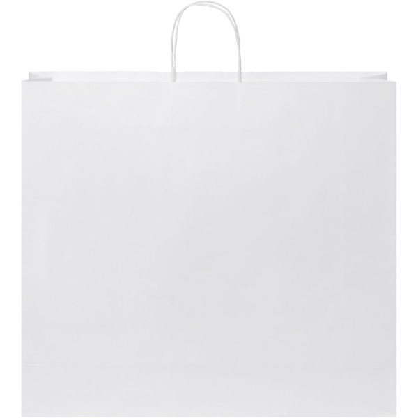 Kraft 90-100 g/m2 paper bag with twisted handles - 49.5 x 14 x 44 cm - White