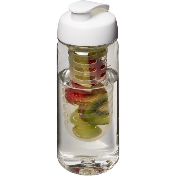 H2O Active® Octave Tritan™ Bidón deportivo con Tapa Flip e infusor de 600 ml - Transparente / Blanco