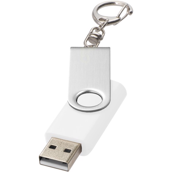 Memoria USB 'ROTATE' con llavero - Blanco / 4GB