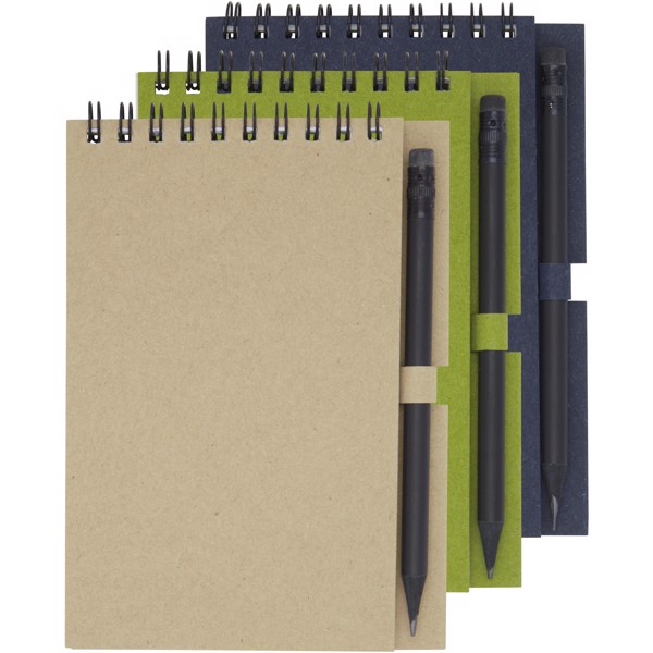 Luciano Eco wire notebook with pencil - small - Green