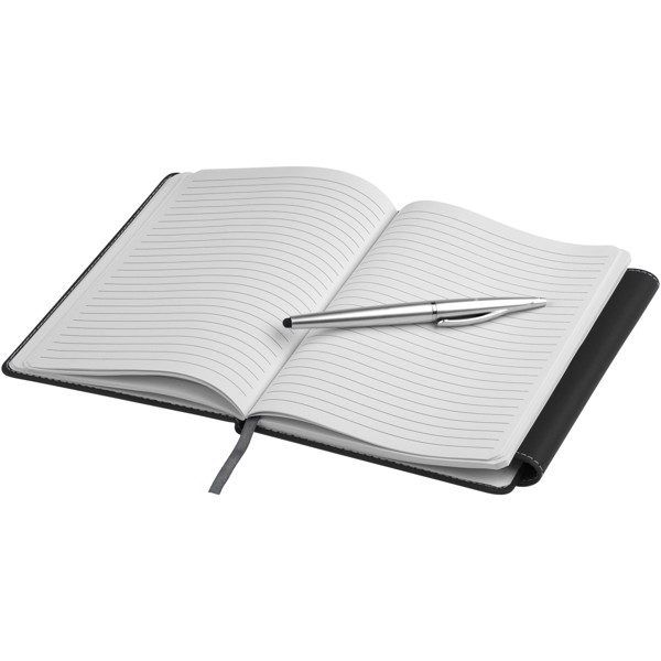 Horsens A5 notebook with stylus ballpoint pen - Solid black