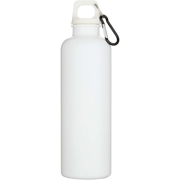 Oregon 750 ml solid colour RCS recycled plastic water bottle with carabiner - White