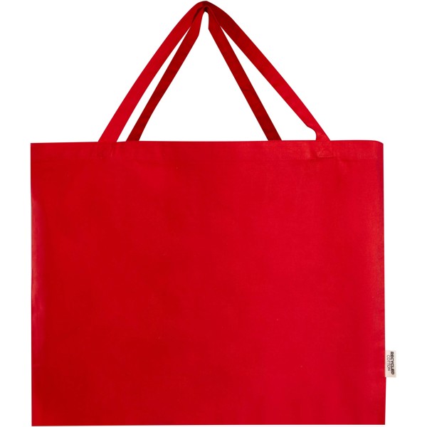 Odessa 220 g/m² GRS recycled cotton tote bag 40L - Red
