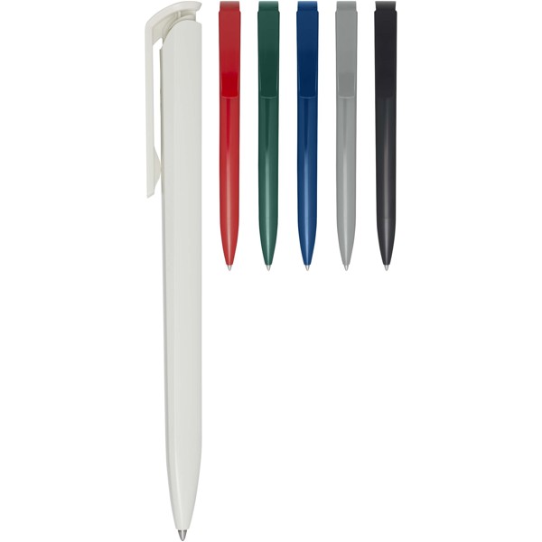 Lucia recycled plastic ballpoint pen (black ink) - White