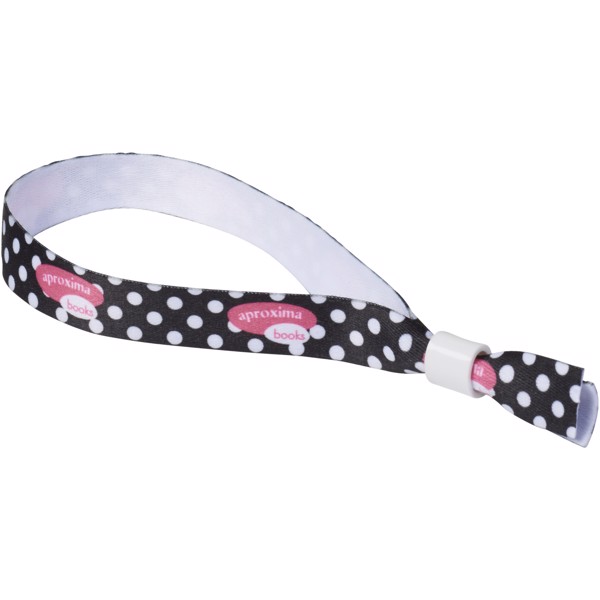 Et vollfarbig bedrucktes Festival-Armband - weiss