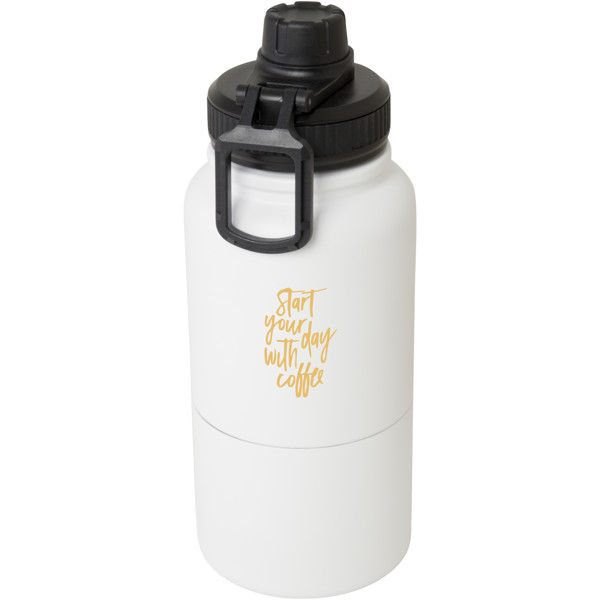 Dupeca 840 ml RCS certified stainless steel insulated sport bottle - White