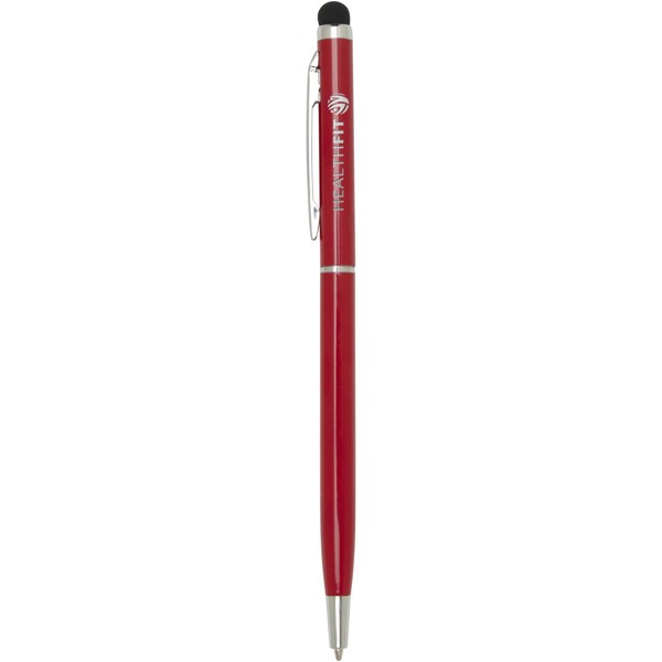 Ore aluminium ballpoint pen with stylus (blue ink) - Red
