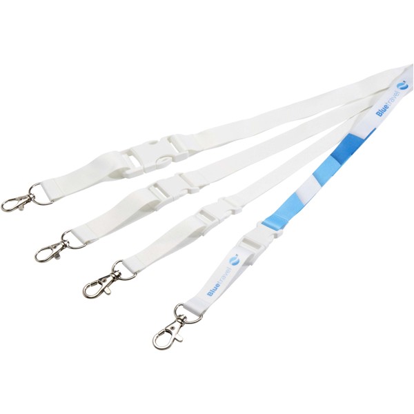 Bucks sublimation lanyard with safety buckle - White / White / 15mm