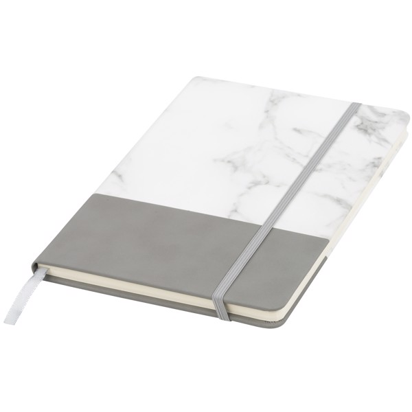 Libreta A5 con aspecto de mármol y bicolor "Two tone" - Gris