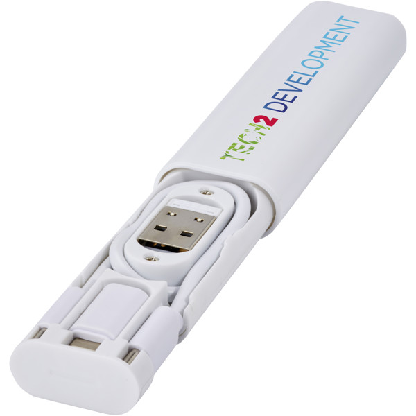 Whiz recycled plastic modular charging cable - White