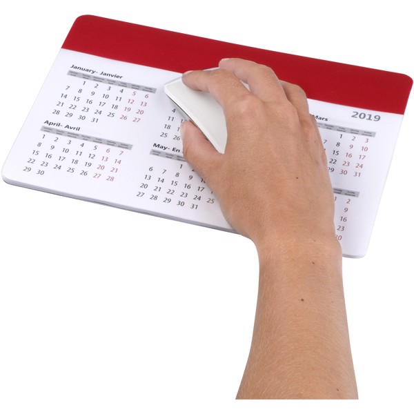 Chart mouse pad with calendar - Red