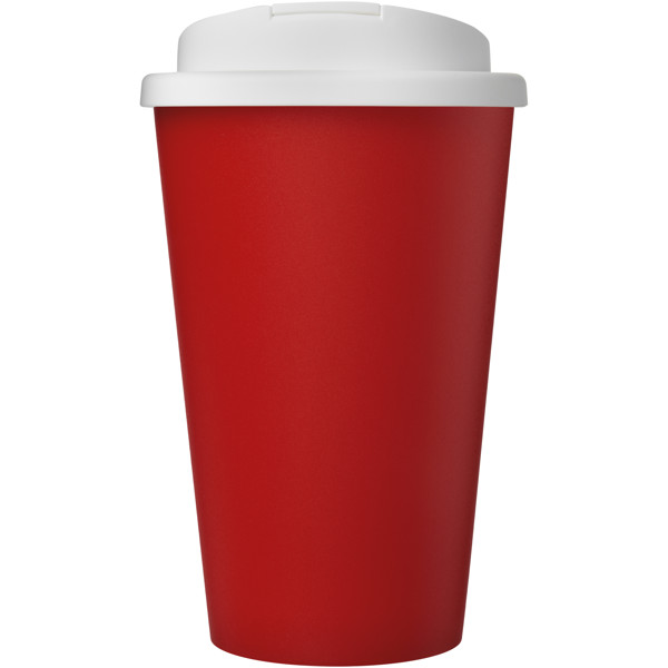 Americano® Eco 350ml recyklovaný hrnek s víkem odolným proti rozlití - Červená s efektem námrazy / Bílá