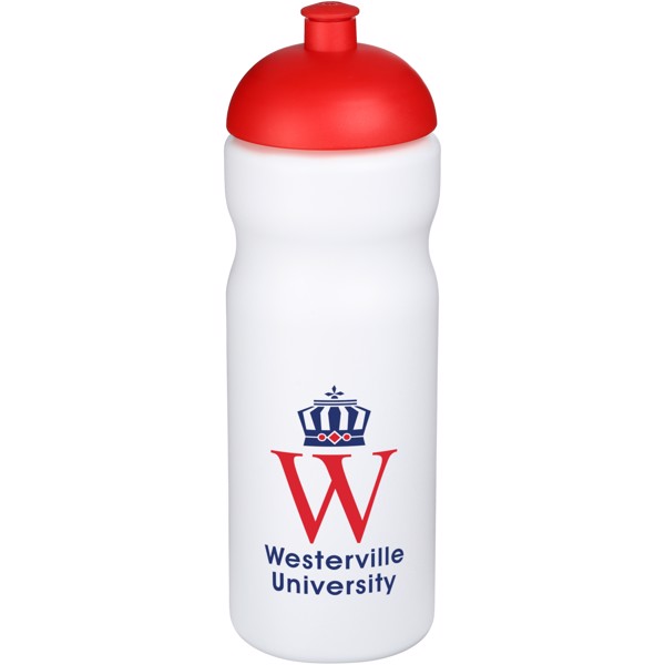 Sportovní láhev s kupolovitým víčkem Baseline® Plus 650 ml - Bílá / Červená s efektem námrazy
