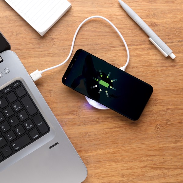 5W wireless charging pad round - White