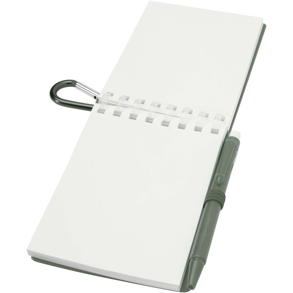 Lig Mini recycled outdoor soft cover notebook and ballpoint pen set (black ink) - Heather Green
