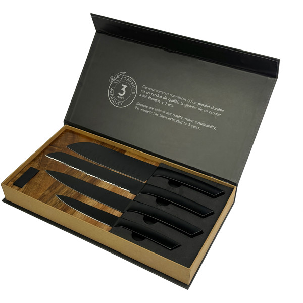 SCX.design K04 kitchen knives and cutting board set