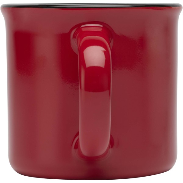 Bari 240 ml ceramic mug with glossy finish - Red