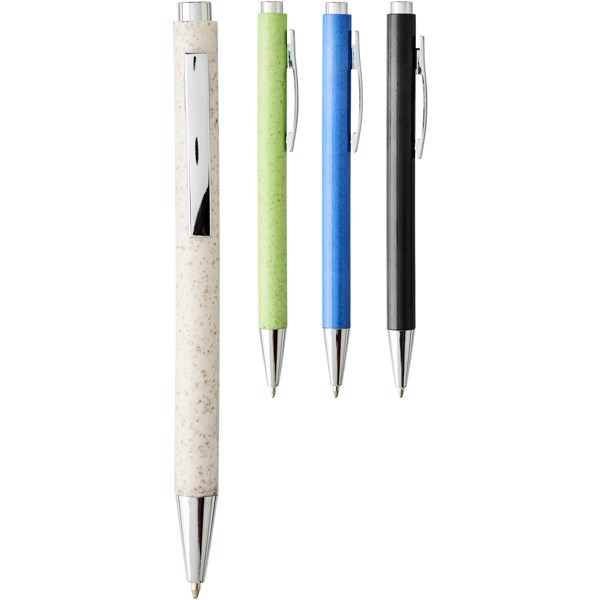 Tual wheat straw click action ballpoint pen - Solid black