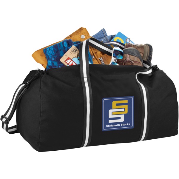 Weekender canvas travel duffel bag - Solid black