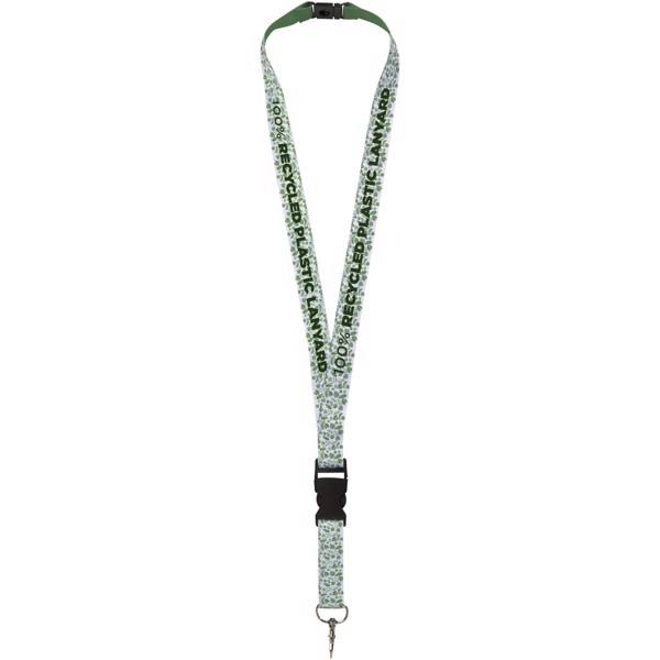 Lanyard de PET reciclado con hebilla de seguridad "Balta" - Blanco / 15mm